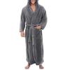 2025 Men's Long Dressing Gown Hooded Fleece Bathrobe - Winter Warmth