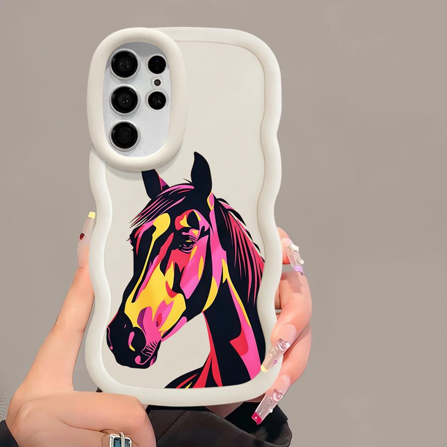 Soft Phone Cover Case for Samsung Galaxy S24 S20 FE A25 S22 Ultra S23 Plus S21 A26 S25 A54 A36 A24 A34 A55 A35 Cool Horse