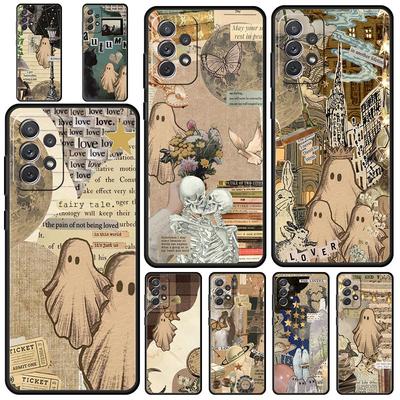 Cute Little Ghost Phone Case For Samsung Galaxy A15 A13 A51 A71 A41 A31 A21S A03S A05 A12 A32 A52 A23 A25 A33 A53 A73 5G Cover