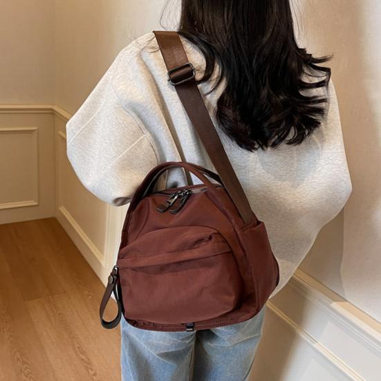 Women Casual Crossbody Bag Zippered Handbag with Adjustable Shoulder Strap Purse with Top Handle for Commuting Running Errands