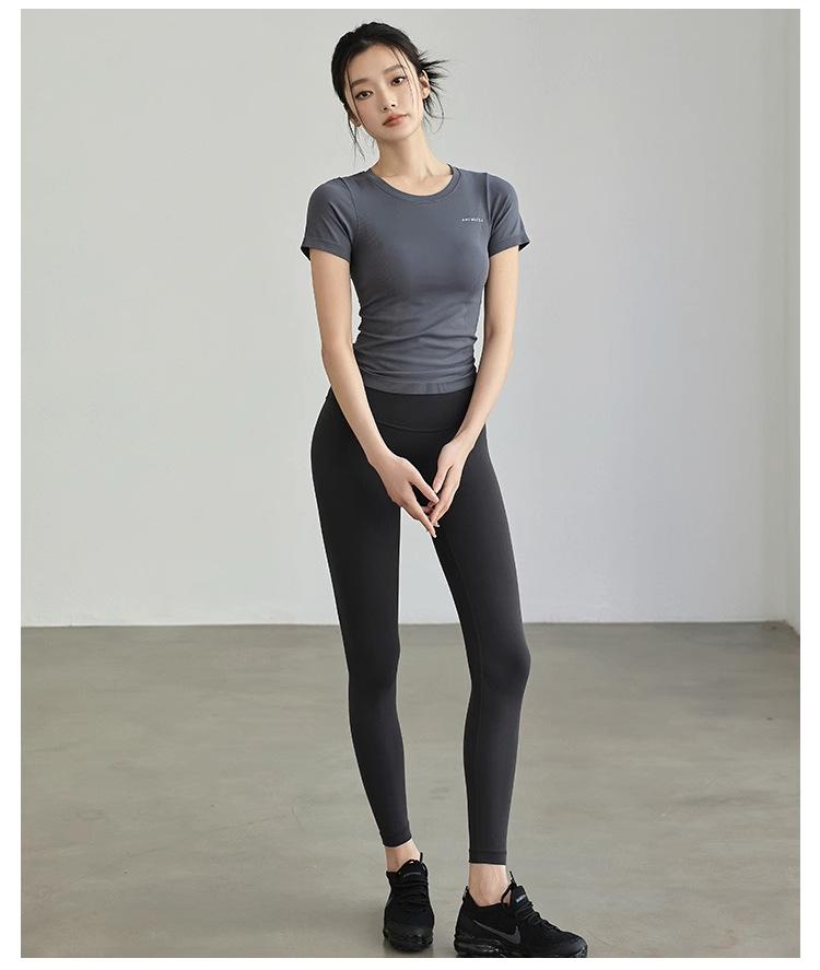 Damen Sommer Schnelltrocknend Slim Fit Sport Yoga Top