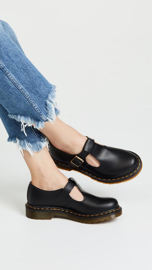 Řemínkové boty Polley Mary Jane Černé UK 4 [Dr. Martens] [CORE T-Bar Dámské (23 cm)