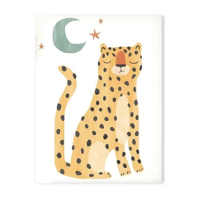 Cartoon Animals Posters and Prints Nordic Children's Room Decoration Animal Lion Elephant Canvas Painting Baby Nursery Wall Art