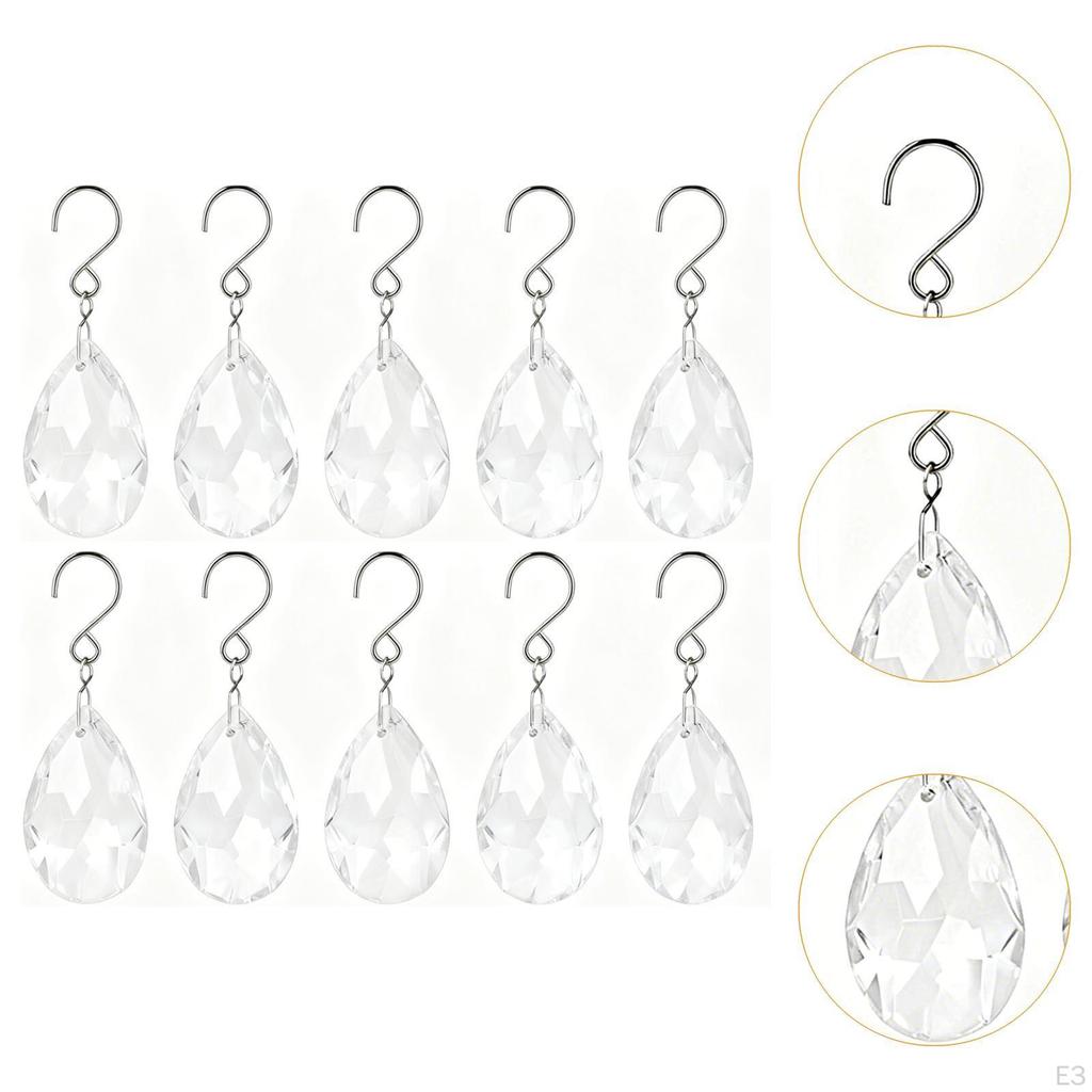 10 Pieces Teardrop Pendants Shiny Garden Suncatcher for Light Party Festive