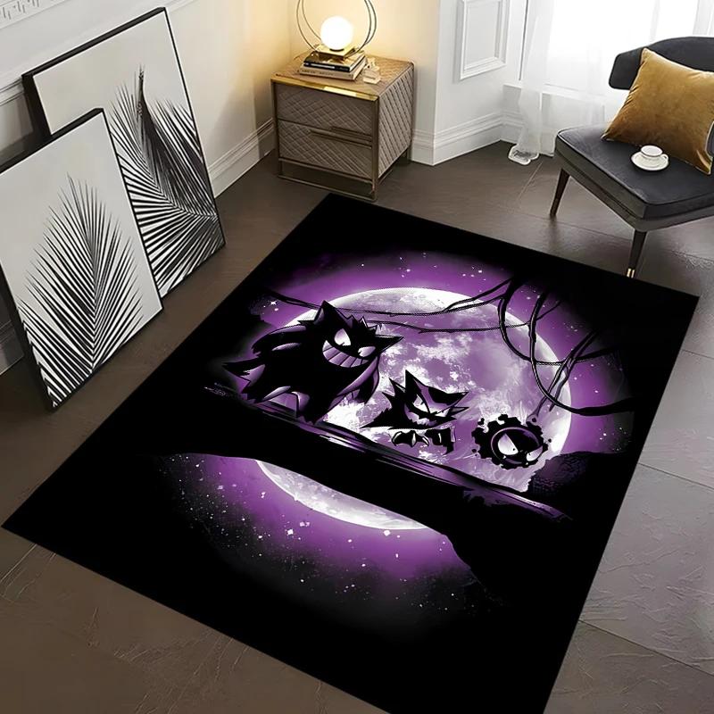 Pokemon Gengar Carpet New Release! Anti-slip Sound Insulation, Rug for Living Room Bedroom, Bedside and Office Areas,Durable Mat