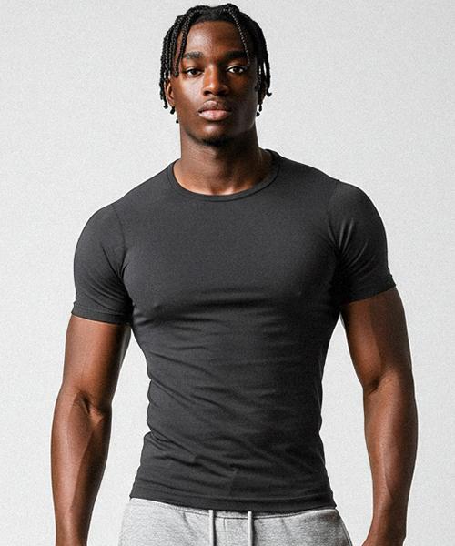REBRENNER Standard Plain Muscle Fit Short Sleeve T-Shirt