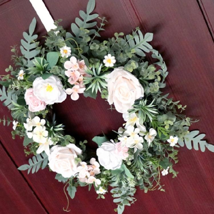 Blumenkranz,Künstlicher Rosenkranz Frühlingskranz Valentinstagskranz Geschenke