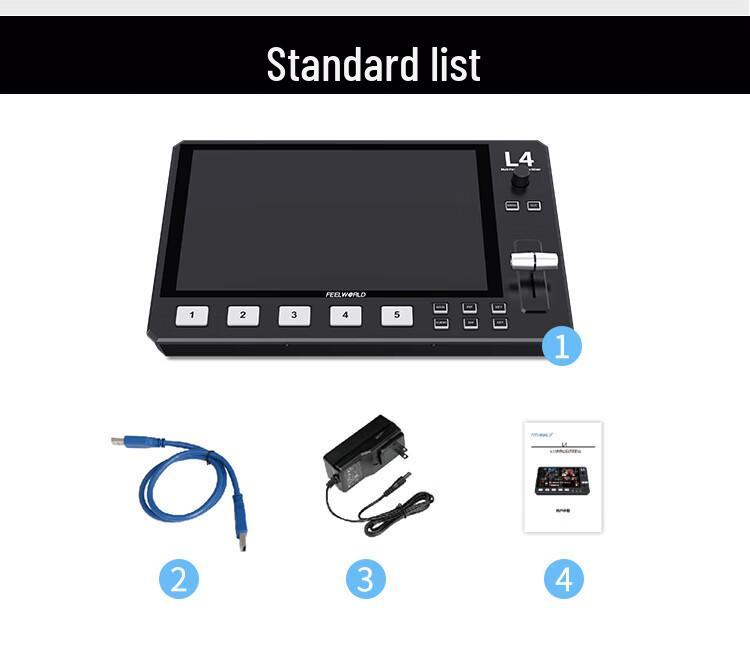 FEELWORLD L4 8" Switcher with 10.1" Touchscreen, HDMI & SDI for Multi-Camera Live Streaming