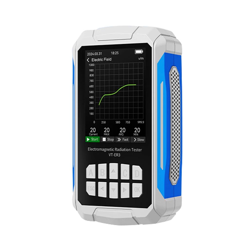 

Temp Humidity Tester EMF Meter 5-in-1 Electromagnetic Radiation Detector Radio Frequency Electric Field Magnetic Field Intensity білий