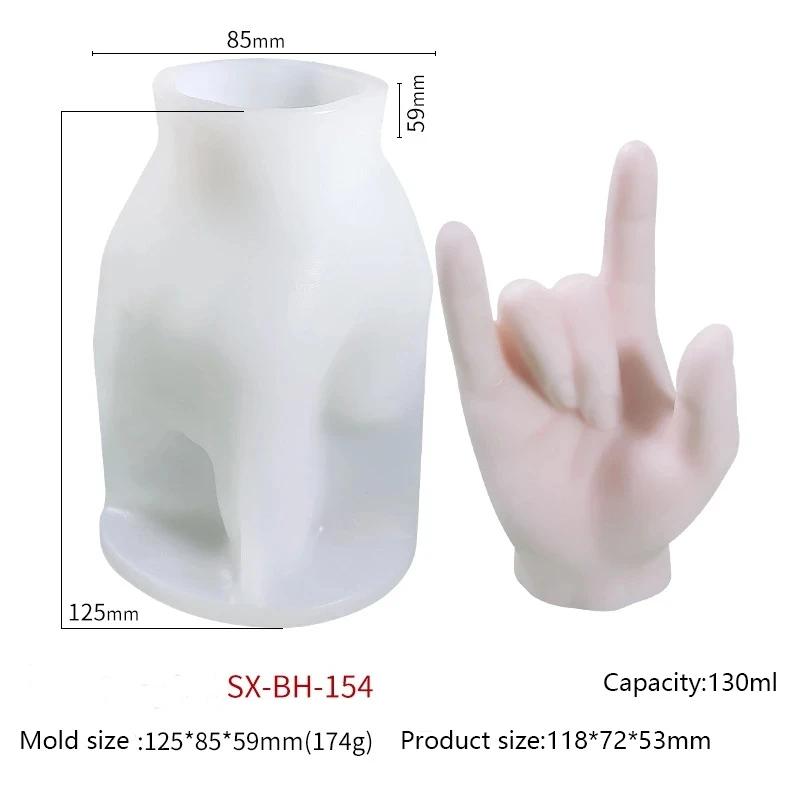 Silicone Candle Mold Creative Gesture Aromatherapy Candle Making Supplies Wax Mould Plaster Chocolate Soap Molds Home Decoration
