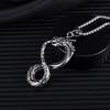 Eight-character Dragon Pendant Necklace for Men and Women, Retro Popular Accessories, European Versatile Jewelry Pendant