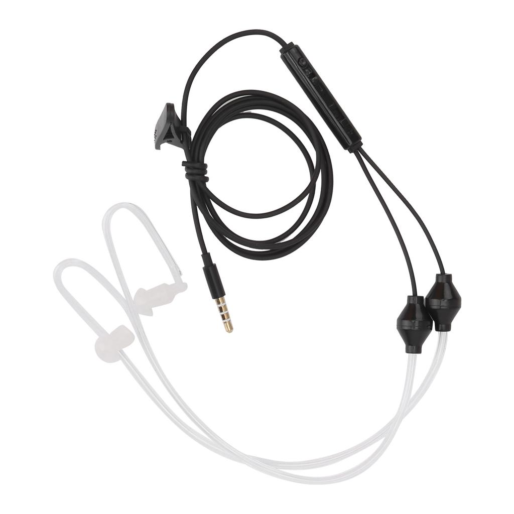 Air Tube Earphone Earbuds Wired Headphones W HandFree Microphone for Samsung 3.5mm Jack(Noir )