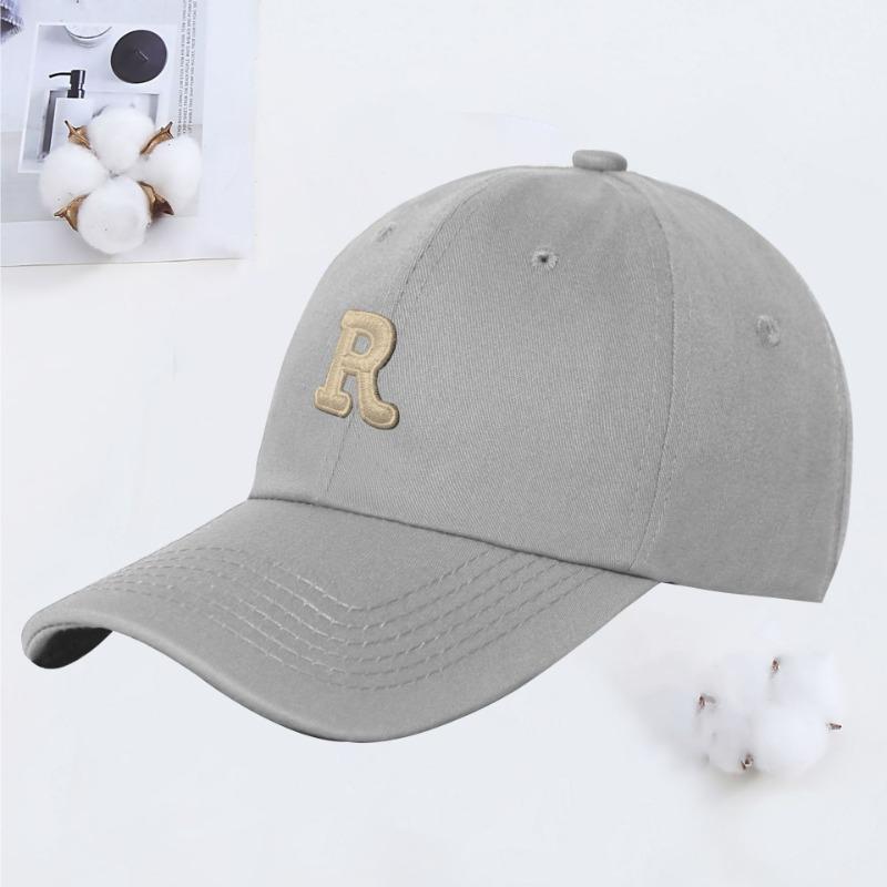 New R letter color baseball cap women's summer soft top sunshade cap student couple sun hat