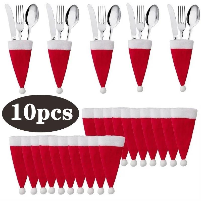 

Tableware Holder Bag Christmas Hat Christmas Decorations Home Decoration Accessories Kitchen Tableware Holder Ornament New Year