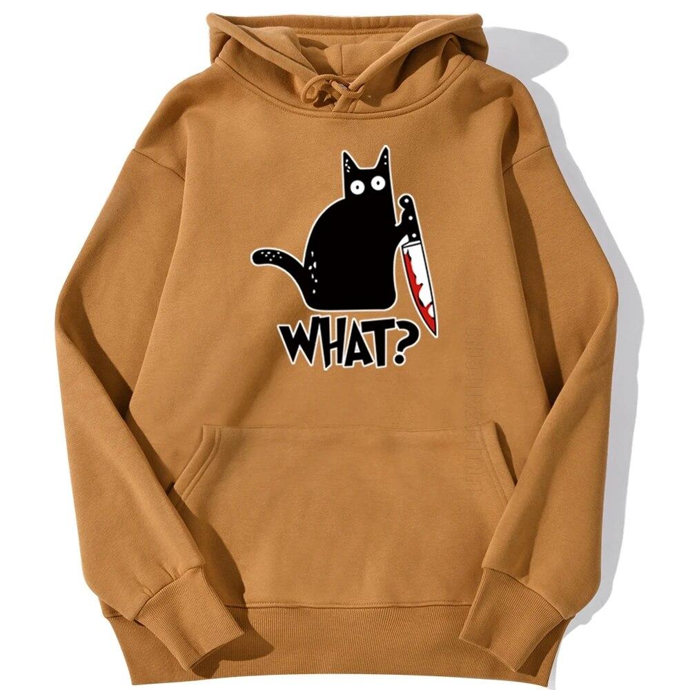 Killer Black Cat What Surprised Unisex Hoodies Streetwear Warm Male Hoodie Hip Hop Daily Casual Autumn Sweatshirt