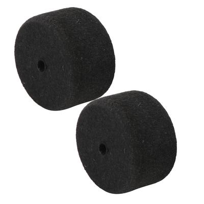 2 Pièces Tête de Batte de Pédale Feutre pour Batterie Remplacement Rond Doux Noir Support Feutre Rondelle