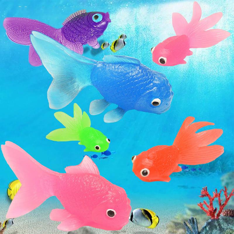 5/10/15/20PCS Goldfishes Fake Rubber Fish Ornament Pool Accessories Realistic Moving Floating Fish Aquarium Decorations TMZ