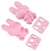 3pcs Food grade PP Cartoon Rabbit Model Sushi Rice Mold DIY Handicraft Onigiri Make Tool(Pink)