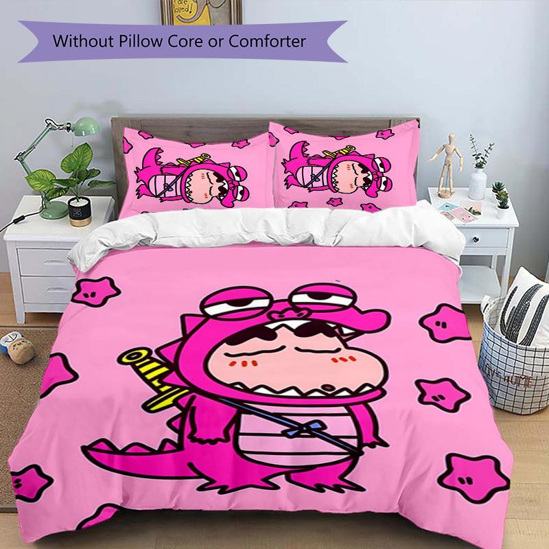 3pcs Crayon Shin-chan pattern bedding set duvet cover set includes duvet cover &pillowcases,perfect all season bedroom decoration&gift