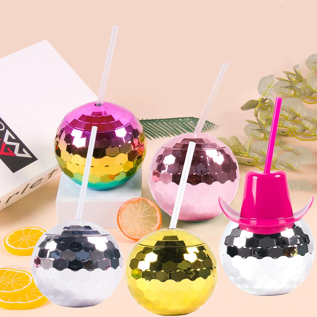 Mirror Ball Sparkling Round Ball Cup Single Decoration Cocktail Cup Beverage Bottle Beach Swimming Pool Cocktail Beverage Cup