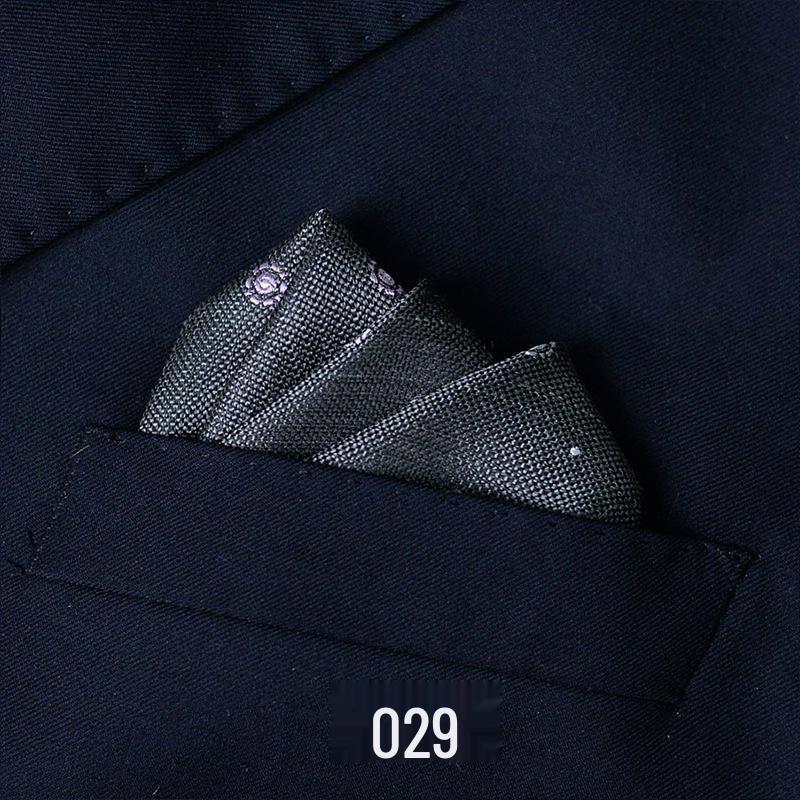 Men's British Pattern Pocket Square - Suit Wedding Banquet Accessory, Polyester Cotton Handkerchief.