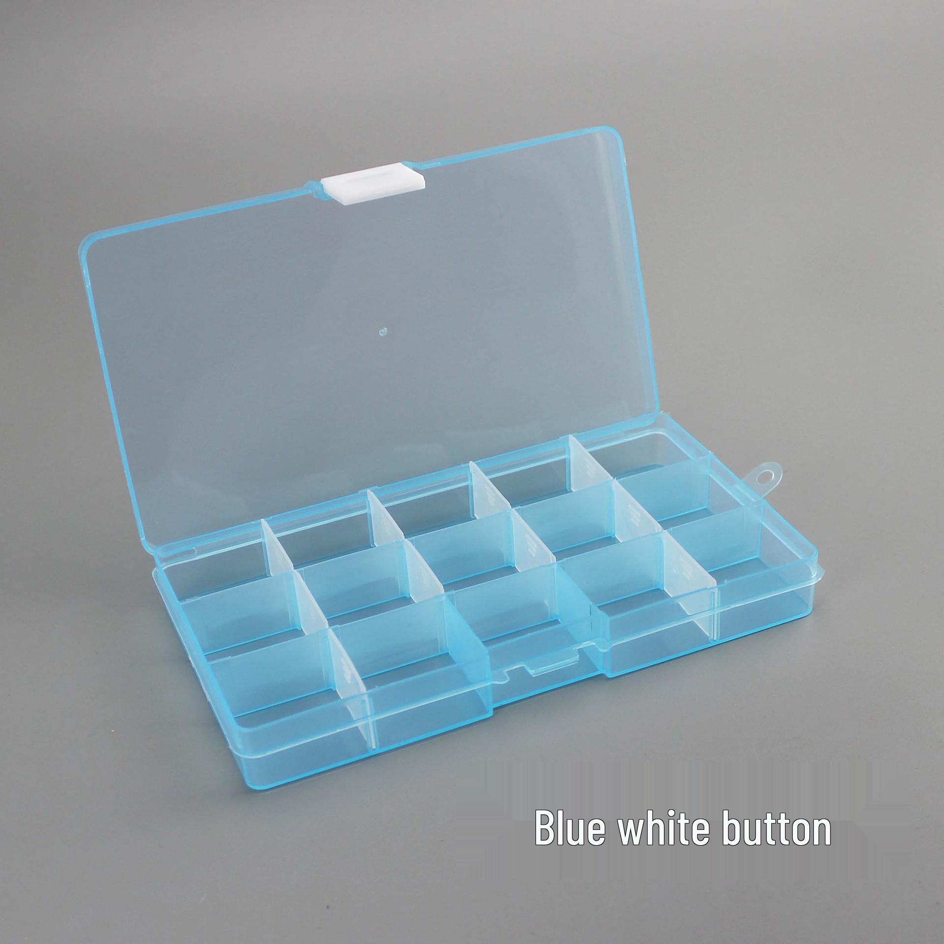

Transparent 15-Compartment Removable Plastic Storage Box for Fishing Tackle.