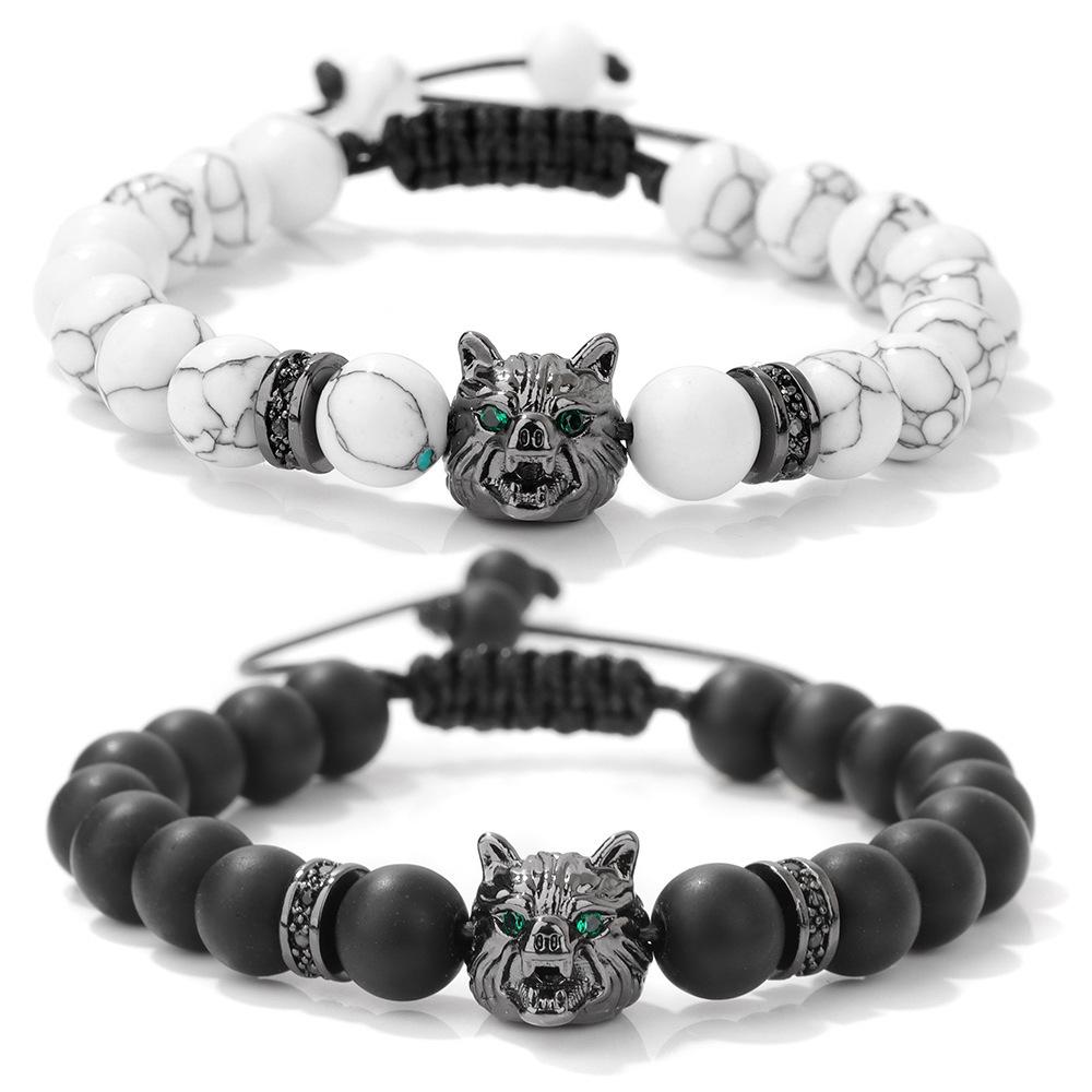 JYL TS Bracelet Men s  Wheel Bead Design Enhances Wisdom And Experience wolf head бледный робин яйцо синий