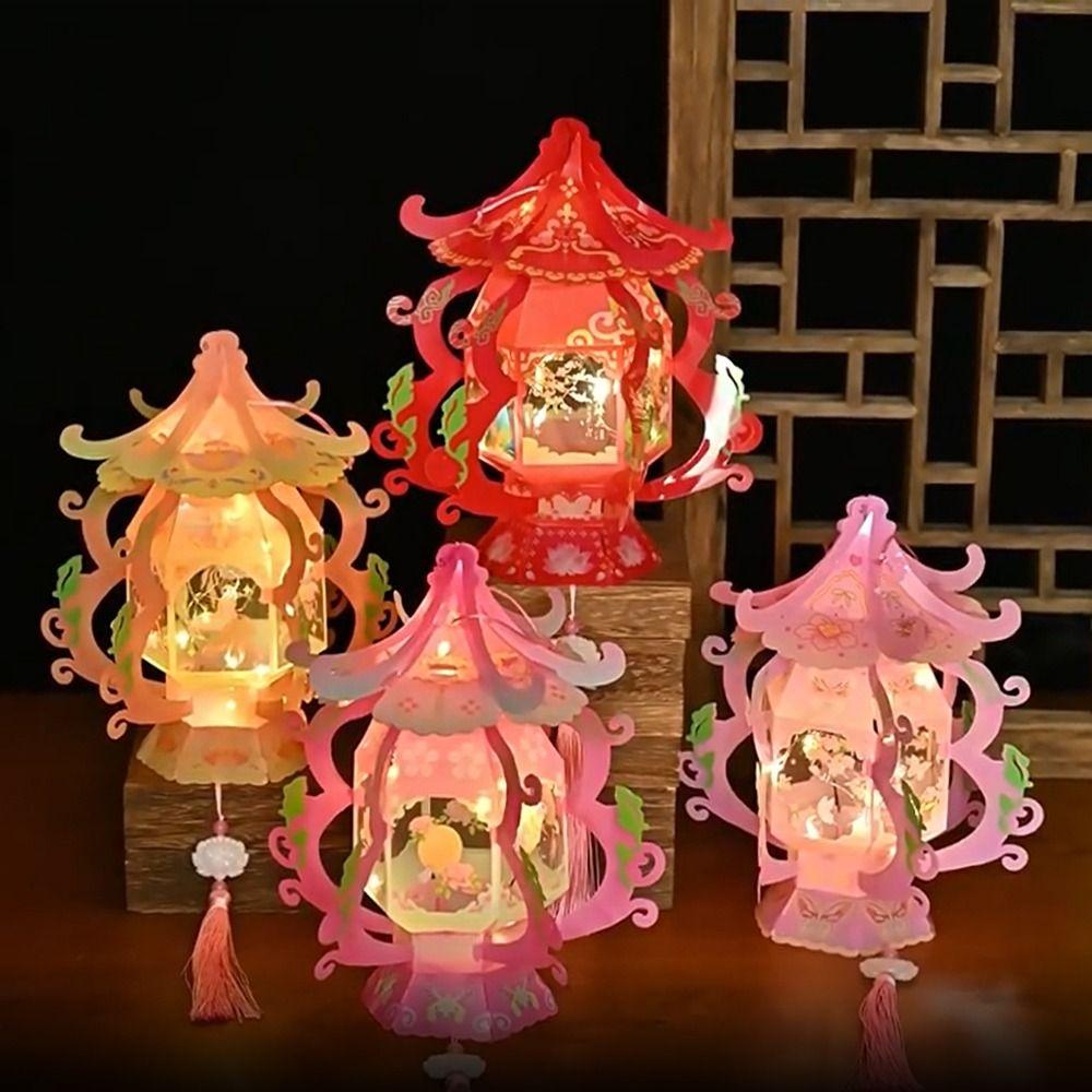 PVC Chinese Portable Lantern Blessing LED Lantern Toys Handheld Lantern  Kindergarten