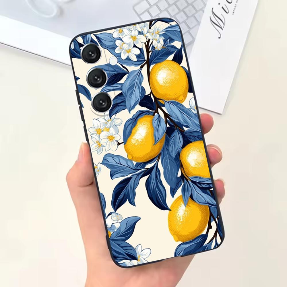 Fruit Lemon Painting  Phone Case For Samsung Galaxy A13,A21s,A22,A31,A32,A52,A53,A71,A80,Soft Black Shell
