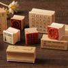 Lovely Gift Exquisite Wooden Seal Cute Literary and Fresh Student Printed Handbook Decorative Material Assorted Stamp 6 Options