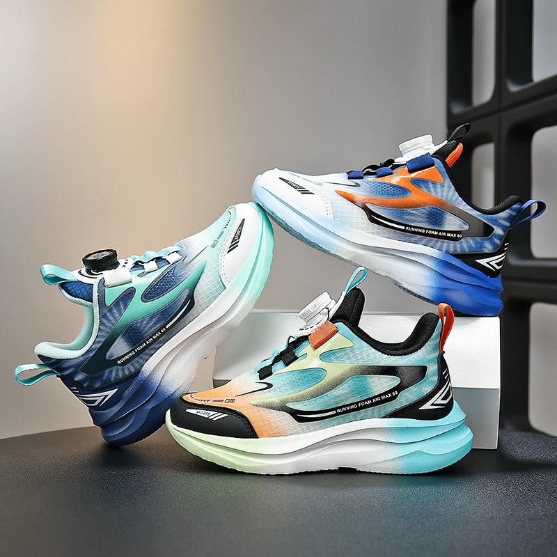Boys Shoes Sneakers 2025 Autumn New Children's Basketball Shoes Students Older Boys Running Lightweight Knob Buckle
