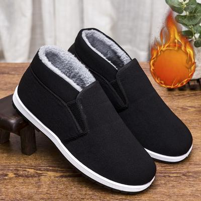 Winter Men's Shoes with Thick Velvet and High Top Cotton Shoes, Work Shoes, Canvas Shoes, Men's Outdoor Warm Men's Shoes