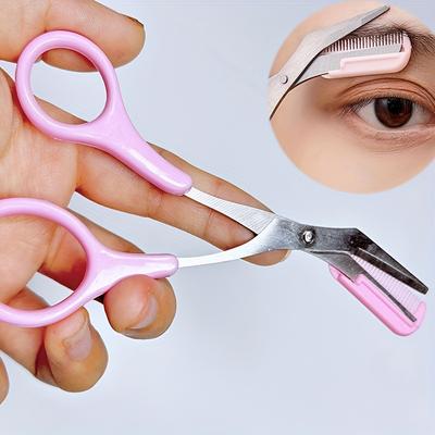 Eyebrow Trimmer Scissors With Comb Eyebrow Shaping Cut Scissors Non Slip Finger Grips Hair Removal Beauty Accessories For Men Women