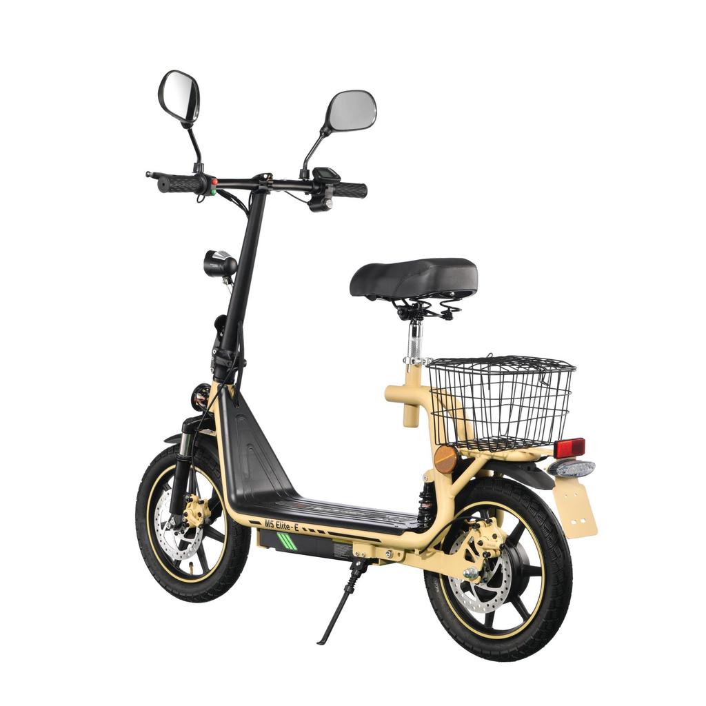 Electric Scooter with Seat TWOFISH M5-Elite-E 14" Tire 500W Motor 48V13Ah Battery Max Speed 40km/h Max Range 30km EEC Certified