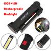 Rechargeable Work Lights LED Folding Flashlight with Magnetic Base COB Light 360°Rotate Car Repair Home Garage Emergency Camping