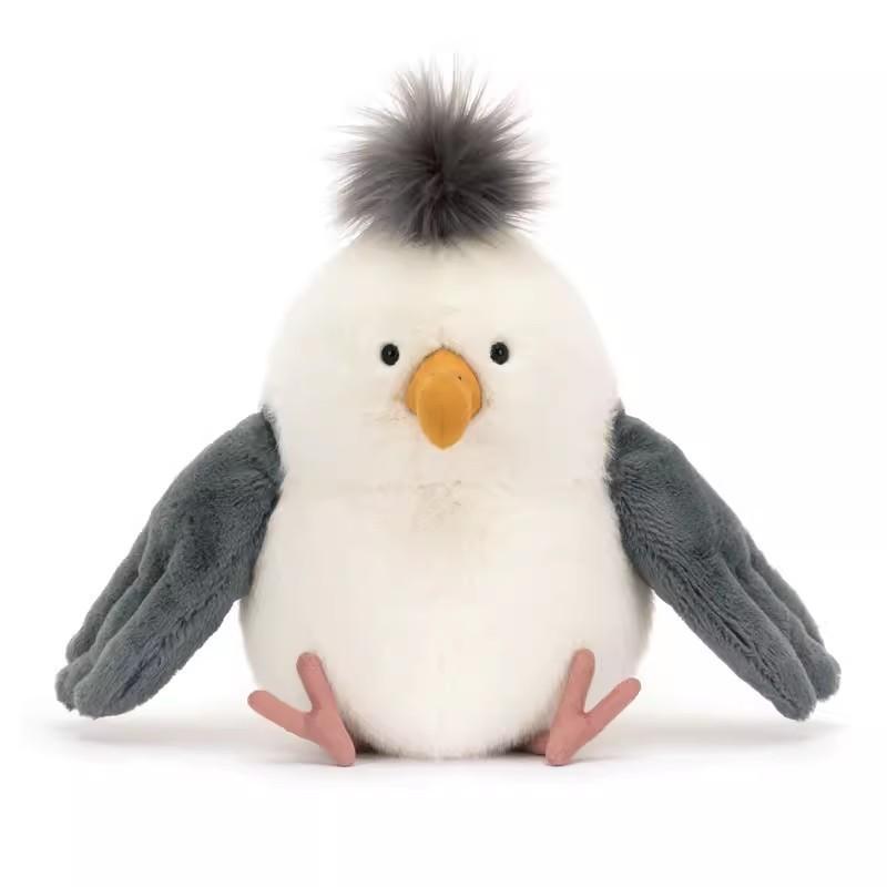 Chip Möwe Lustiges Dickes Plüschtier für Kinder Baby Trost Kuscheltier Geschenk Niedlicher Molliger Vogel Weiches Kissen Geburtstagsgeschenk für Mädchen Jungen 3+