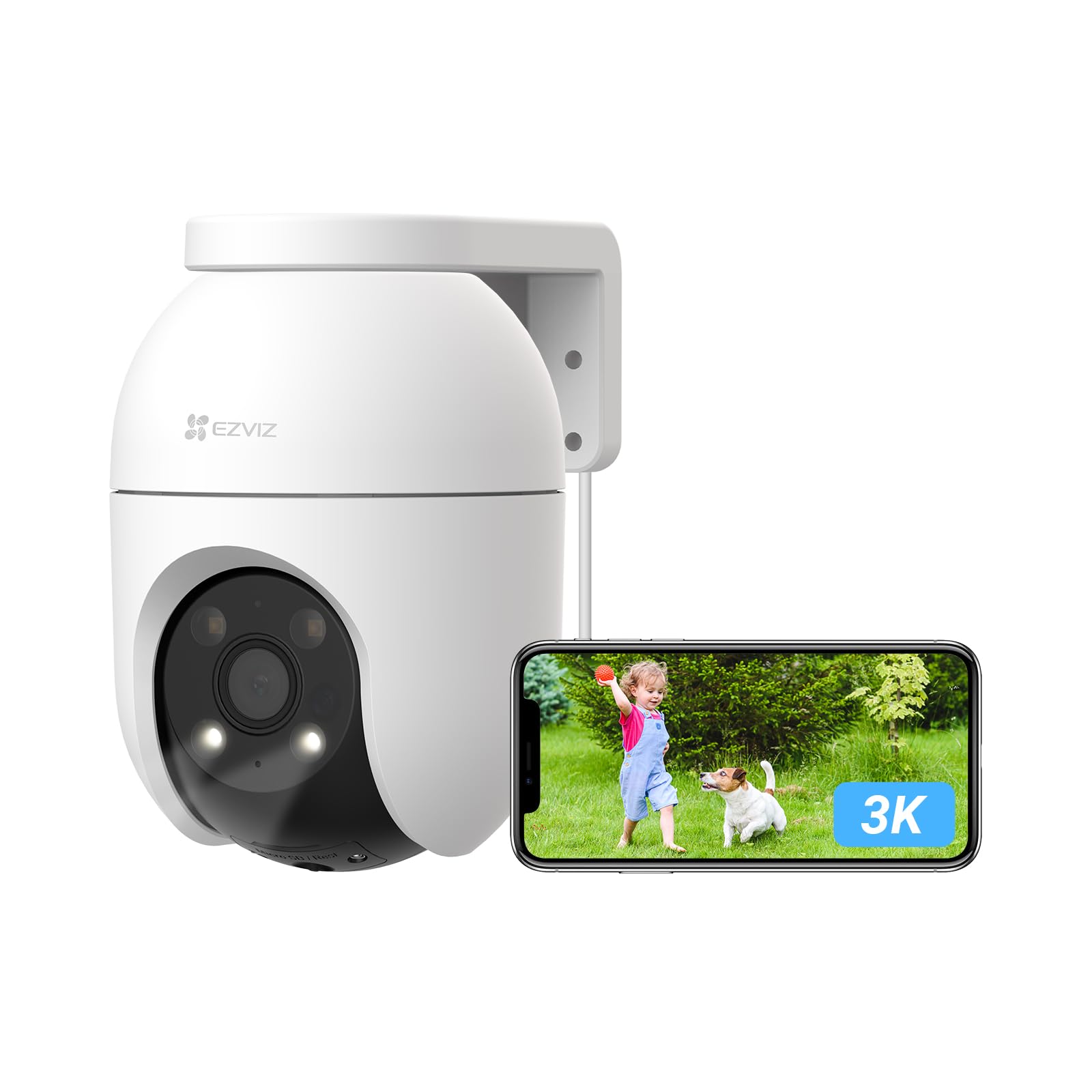 

EZVIZ C8c 5MP 3K Color Night Vision Outdoor Security Camera 24-Hour Recording 360° Pan & Tilt AI Detection Wi-Fi Wired LAN Smartphone Alexa Google SD