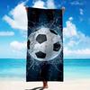 Strandtuch mit Fußballmotiv: Spring ins Vergnügen! Geeignet für Handtücher, Badetücher, Strandtücher