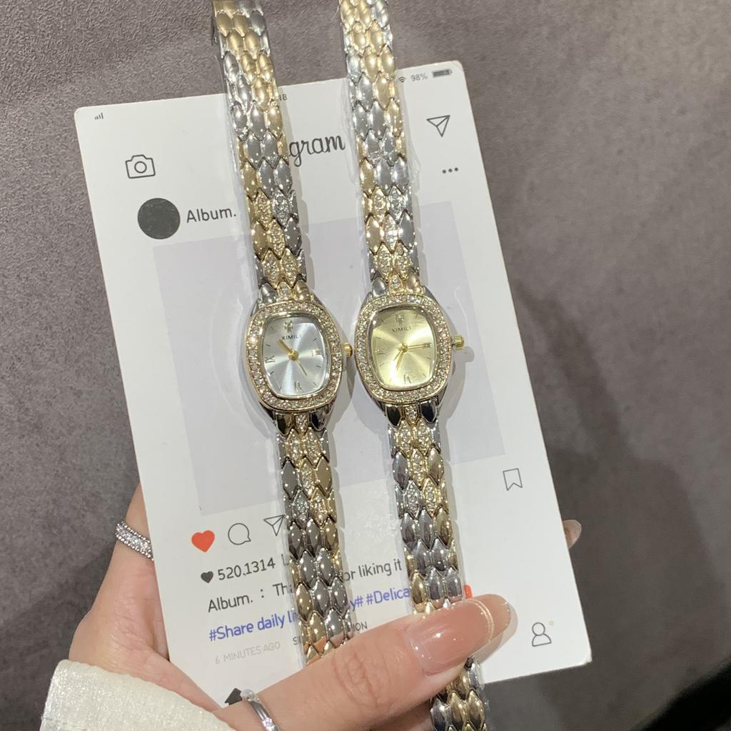 26 Temperament Business Damen Stahlarmband Armbanduhr Beamter Student Luxus Diamantbesetzt Leichter Luxus Exquisit Quarz