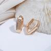 Kinel Luxury Rose Gold Color V Shape Clip Earrings For Women