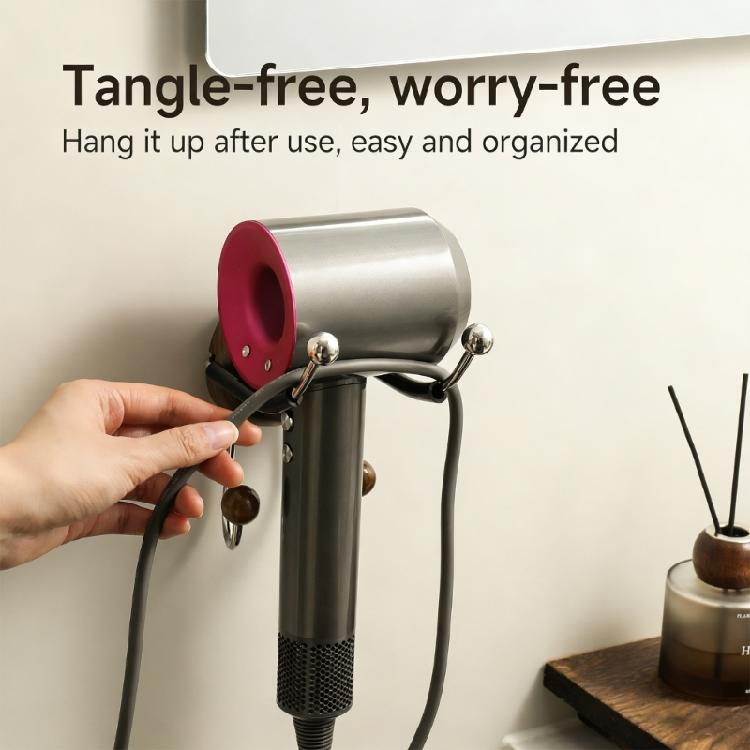 Nonslip Hair Dryer Wall Hanger Space Saving Storage Rack Key Towel Organizer Nonslip Bathroom Essential