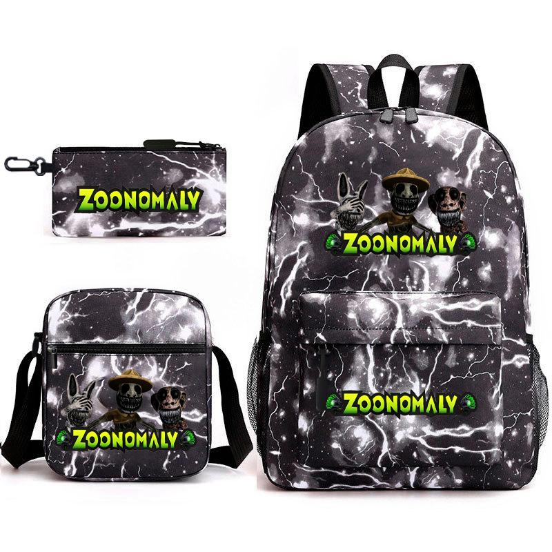 Deformed Zoo Surrounding Primary School Students Schoolbag Trend Starry Sky Backpack Leisure Three-piece Set