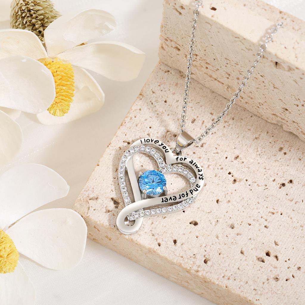 Double-Layer Eternal Love Necklace Female, Ocean Heart Twelve Star Stone Series Love Necklace