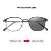 VIVIBEE Metalowe Fotochromowe Okulary Blokujące Niebieskie Śwło Męskie Kwadratowe Zmieniające Kolor UV400 Gogle Gamingowe Okulary Przeciwsłoneczne z Filtrem