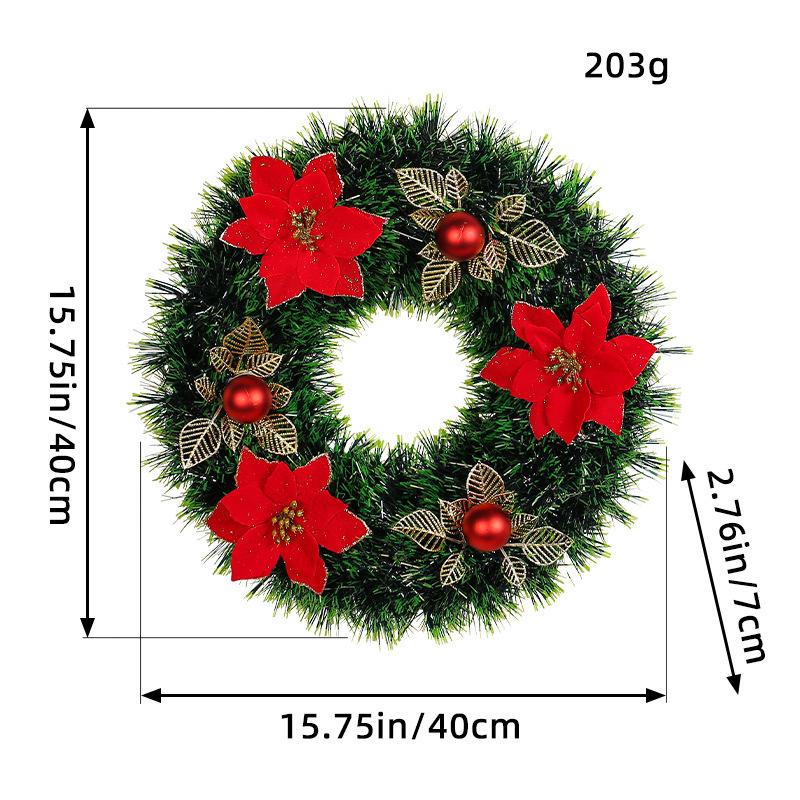 Christmas Flower Wreath Door Hanging Merry Christmas Home Christmas Decoration Holiday Pendant
