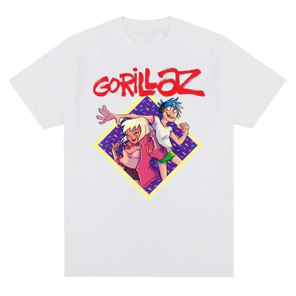 2025 Music Band Gorillazs Punk Rock Print T Shirt 90s Casual Fashion Short Sleeve Plus Size T Shirt Unisex Graphic T Shirts