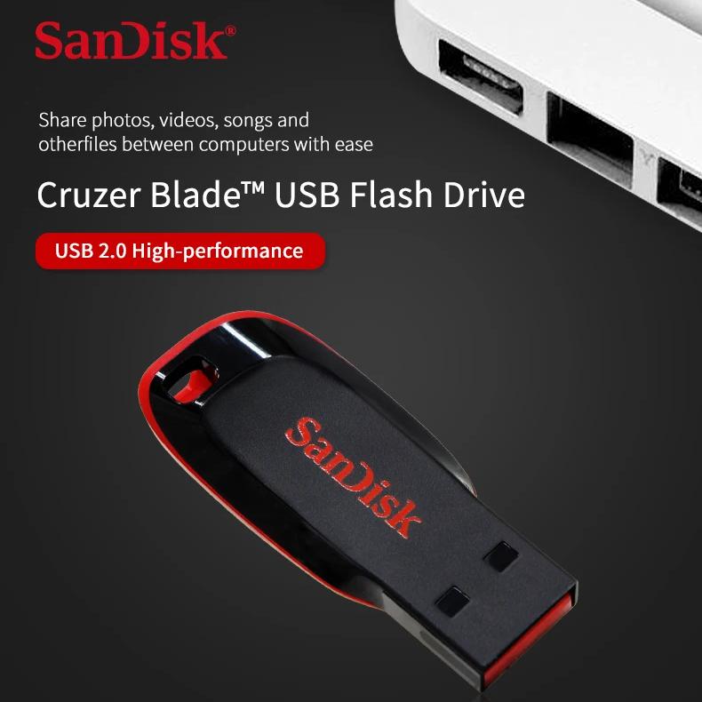 SanDisk CZ50 16GB USB 2.0 Flash Drive Original Sandisk Usb 32GB 64GB 128GB Memory Stick U Disk Mini USB Flash Drive for Computer