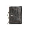 CONTACTS Cartera de Cuero Genuino para Mujer con Cierre de Beso Billetera Pequeña de Metal para Monedas Cierre de Broche y Cremallera Bolsillo para Monedas Portatarjetas de Crédito RFID Mini Cartera