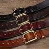3.8CM Reines Rindsleder Hochwertige Echtes Ledergürtel für Herren Markenriemen Männliche Messingschnalle Ausgefallen Vintage Jeans Cowboy Cintos