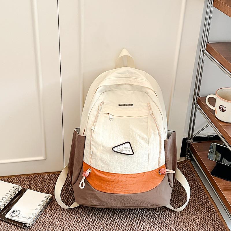 Student Backpack Simple Large Capacity Zipper Design Adjustable Shoulder Straps